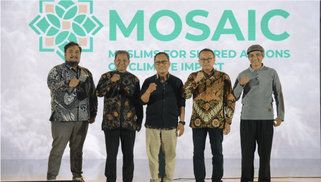 MOSAIC coalition leaders on stage under the MOSAIC banner