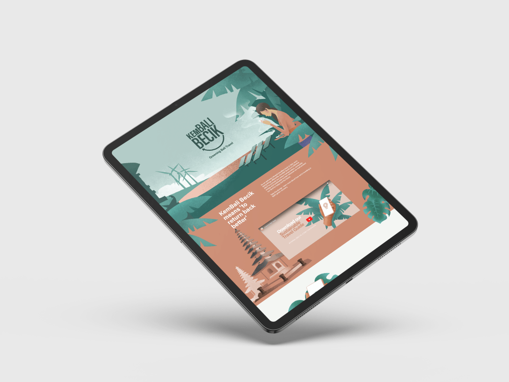 KemBali Becik website on a tablet