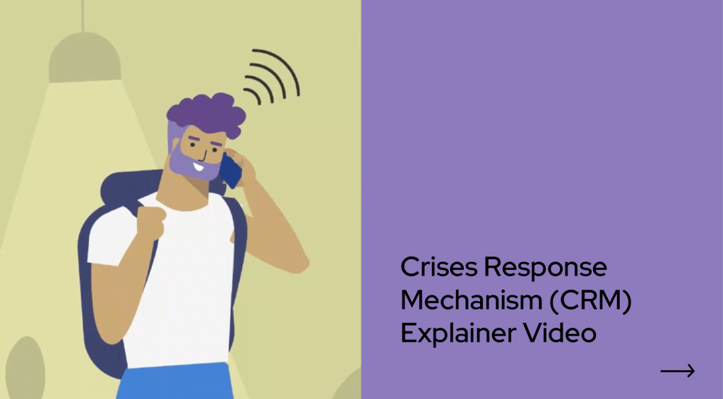 Still from the LBHM Crisis Response Mechanism explainer video