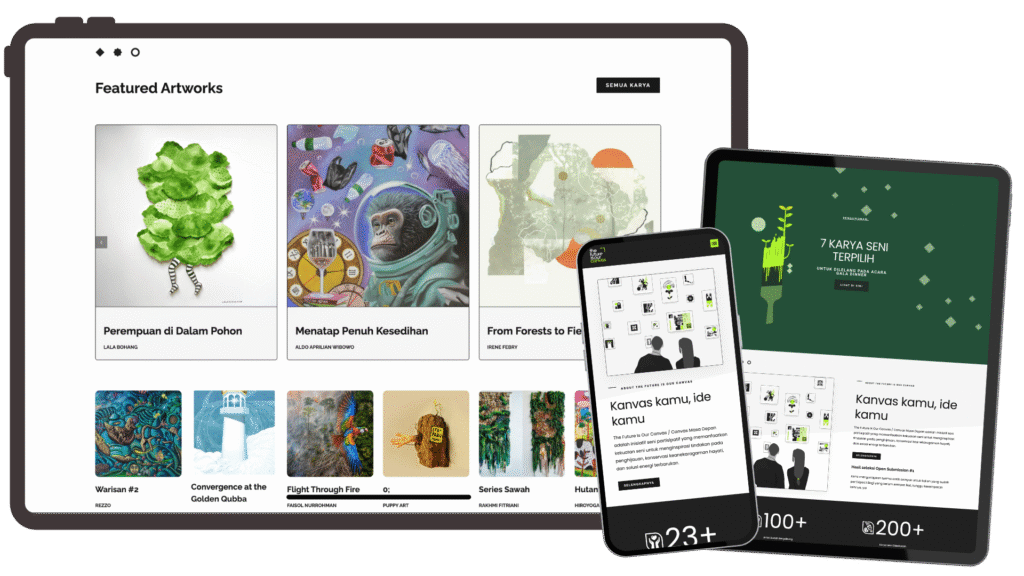 The Future Is Our Canvas website on laptop and phone
