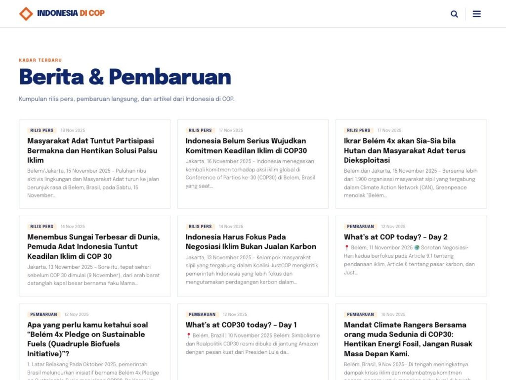 Indonesia di COP news archive