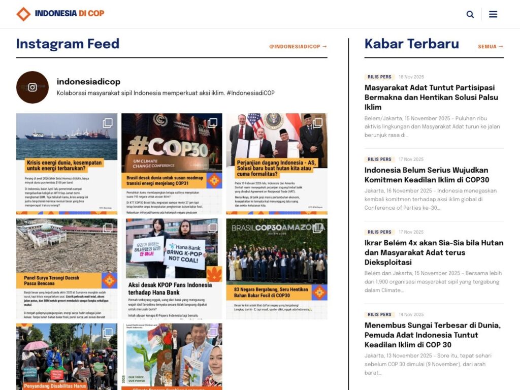 Indonesia di COP live updates feed from Belém