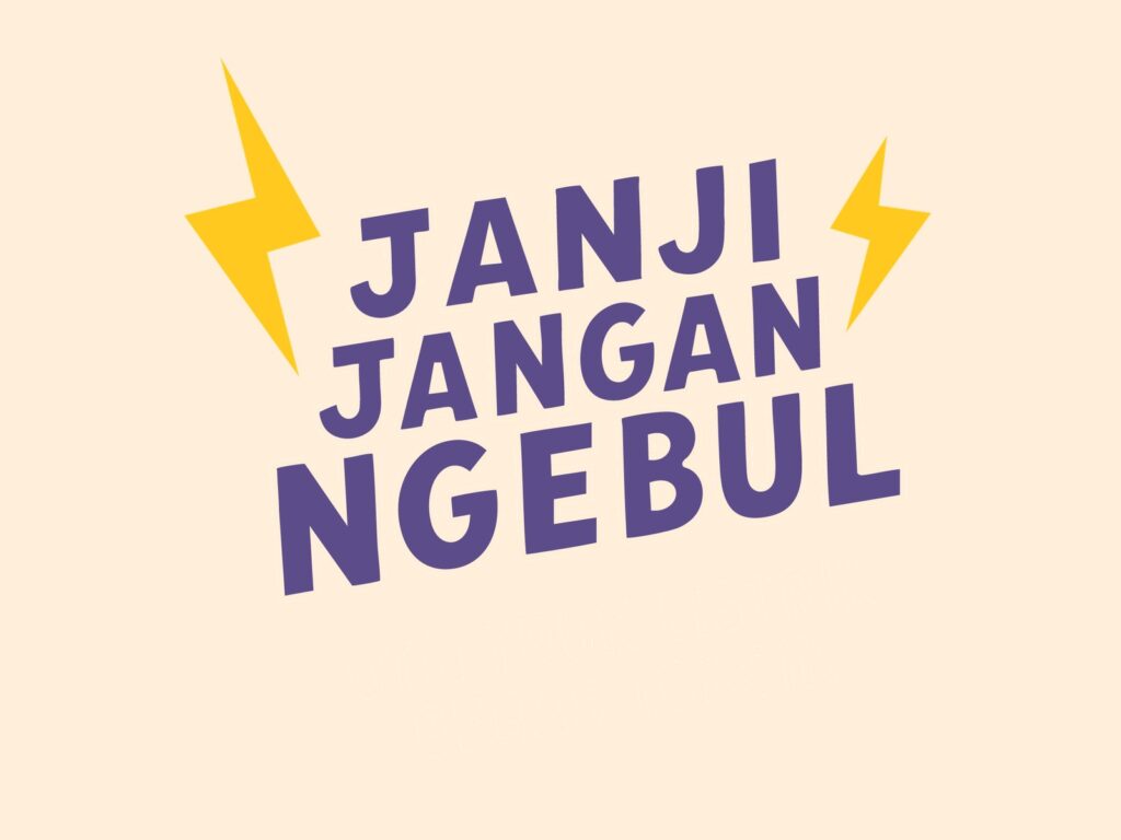 Janji Jangan Ngebul logo in purple and electric yellow