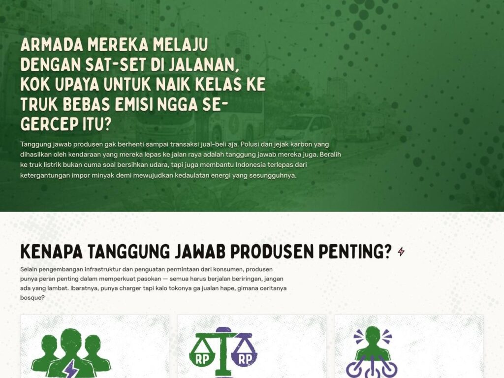 Janji Jangan Ngebul website: why electric trucks matter